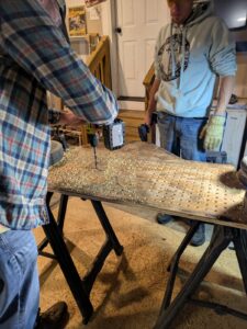 Eric & Danny drilling the pixel holes