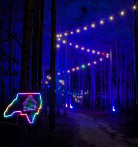 The sign at night