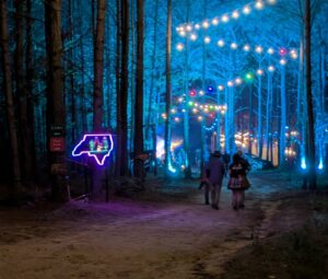 The sign at night