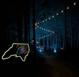 The sign at night